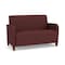 Lesro Siena Lounge Reception Loveseat, Walnut, RF Nebbiolo Upholstery SN1501 - alternate 1
